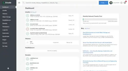 Linode Cloud Dashboard