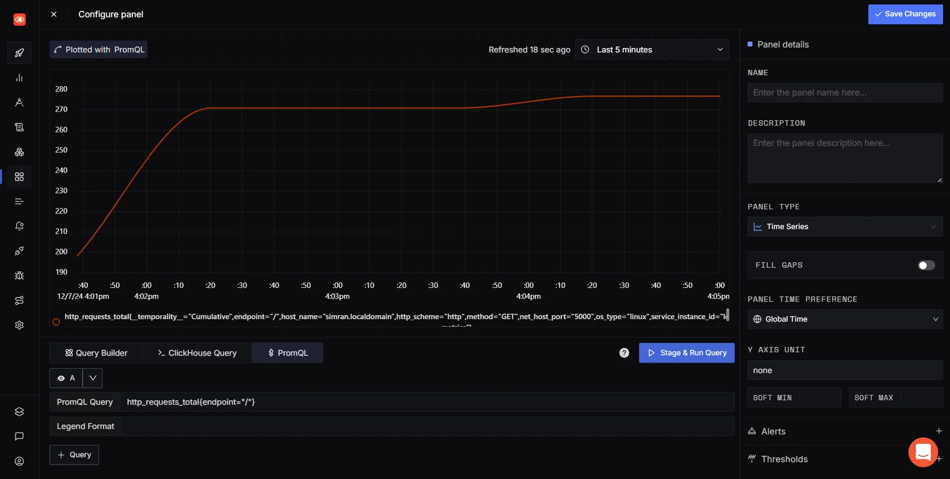 Visualizing Metrics in SigNoz